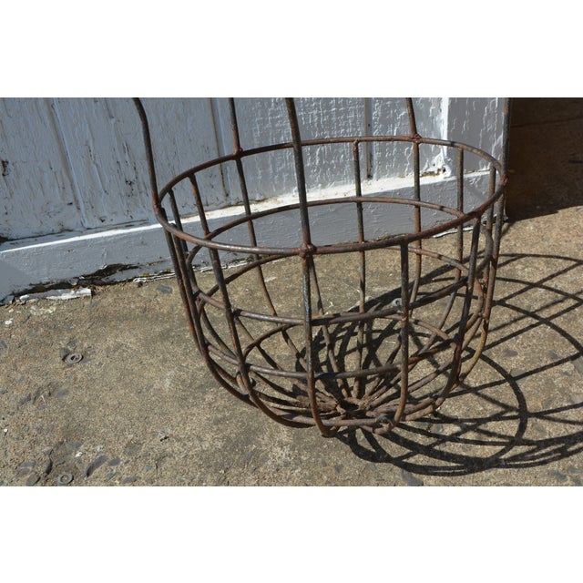 Vintage Black Iron / Metal Balloon Hanging Basket Planter For Sale - Image 10 of 13