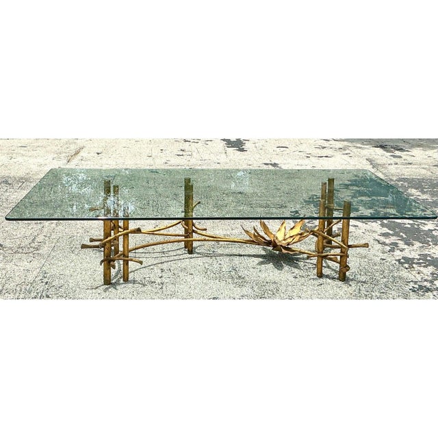 Mid-Century Modern Vintage Boho Lotus Coffee Table After Silas Seandel For Sale - Image 3 of 10