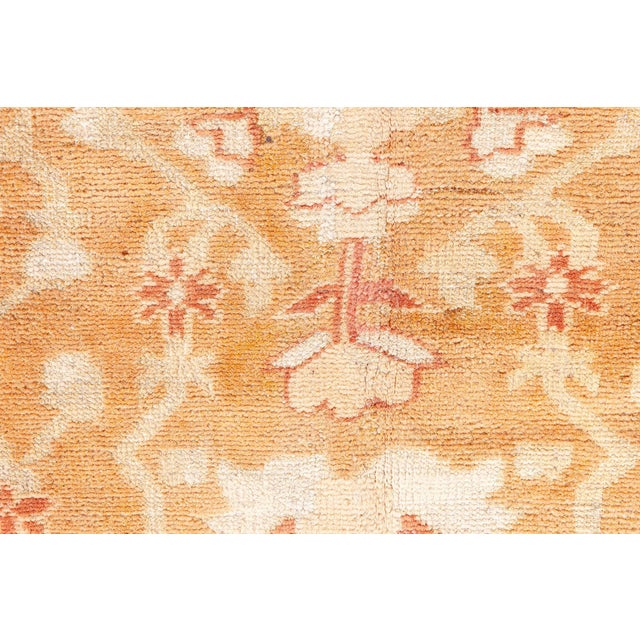 Brown Early 20th Century Indian Amritsar Orange, Brown Handmade Wool Rug For Sale - Image 8 of 11