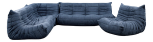 Togo Sofa Set in Navy Blue by Michel Ducaroy for Ligne Roset, Set of 5