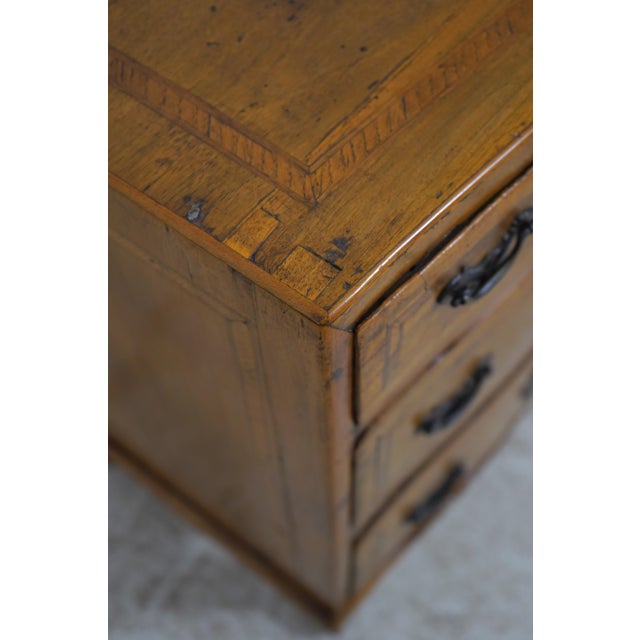 Wood Italian Continental 19th Century Inlaid 3 Drawer Olivewood Chest For Sale - Image 7 of 16