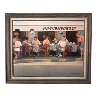 Original Realist Acrylic Painting by Tony Trezza of a Scene in Alsace, Framed For Sale