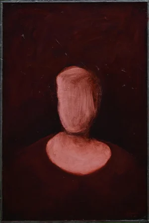 Ancestor's Portrait (Right Panel), Contemporary Acrylic Painting by Stephen Remick, Framed