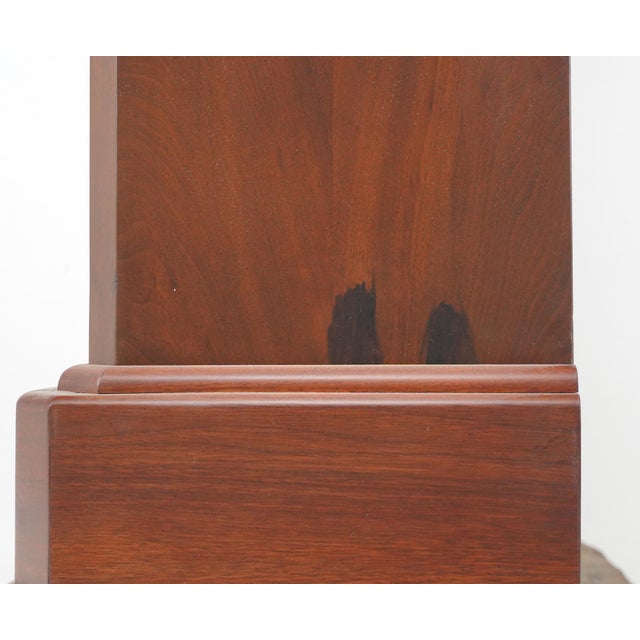 Late 20th Century Traditional Walnut Glass Front Double Door Bookcase Cabinet For Sale - Image 12 of 16