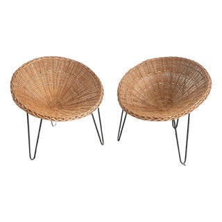1970s Pair of French Bamboo Chairs For Sale