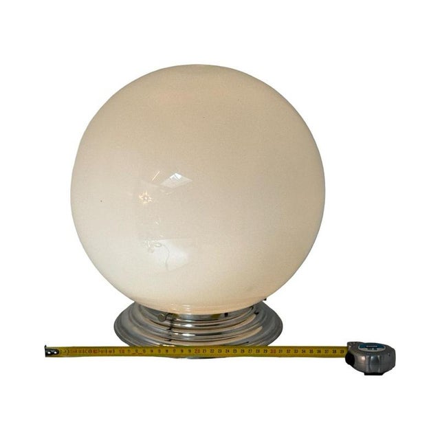 Glass Art Deco Ceiling Lamp with Opaline Glass and Metal Mount from Gispen For Sale - Image 7 of 7