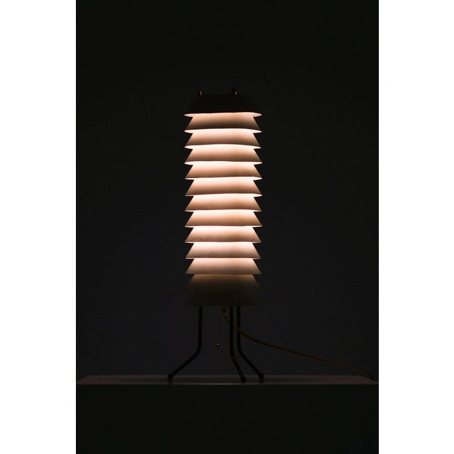 White Metal and Brass Table Lamp by Ilmari Tapiovaara for Asko, 1955 For Sale - Image 6 of 11