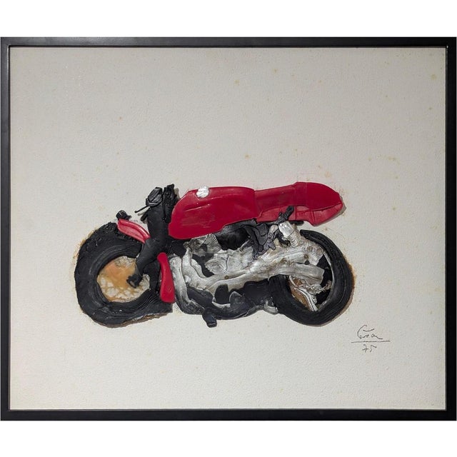 1970s César Baldaccini, Motorcycle Compression, 1975, Compressed Plastic on Panel For Sale - Image 5 of 5