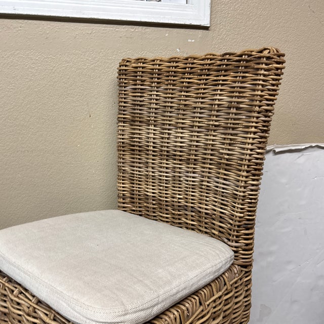 Restoration Hardware Provence Wicker Counter Stools, a Pair Chairish