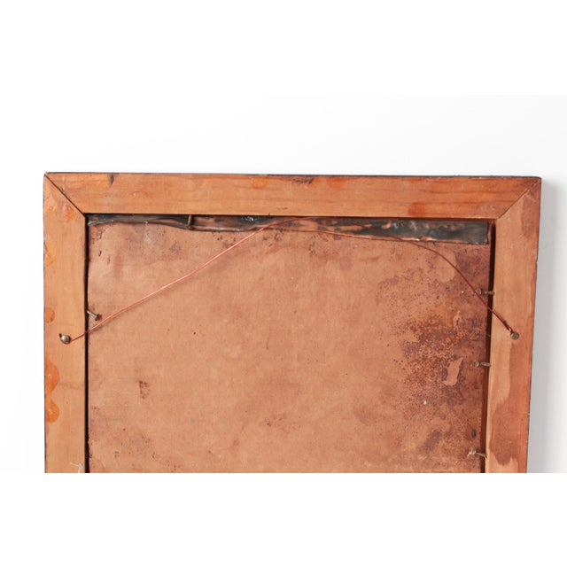 Mid-Century Parrot Copper Repoussé Plaque in Rustic Wood Frame For Sale - Image 10 of 14