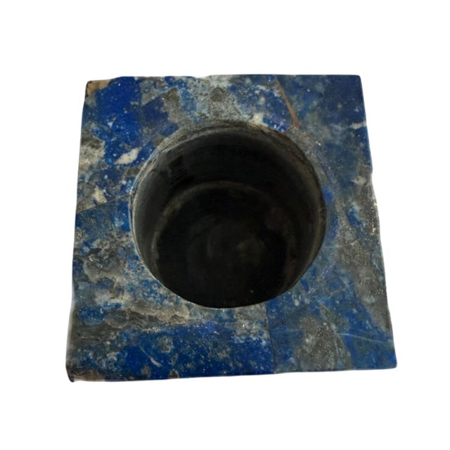 Contemporary Vintage Lapis Lazuli Table Lighter For Sale - Image 3 of 4