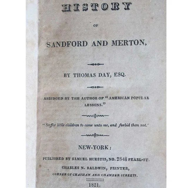Early 19th Century Early 19th Century History of Sandford & Merton by Thomas Day Leather Bound Children's Book For Sale - Image 5 of 8