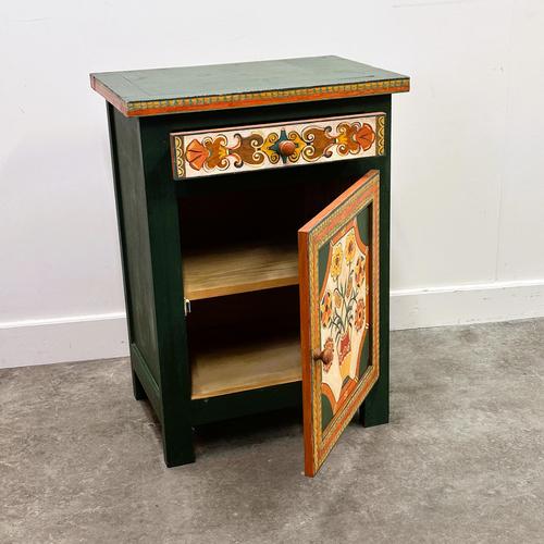 Large Provençal Folk Art Hand-Painted Cabinet, 1970s For Sale - Image 6 of 15