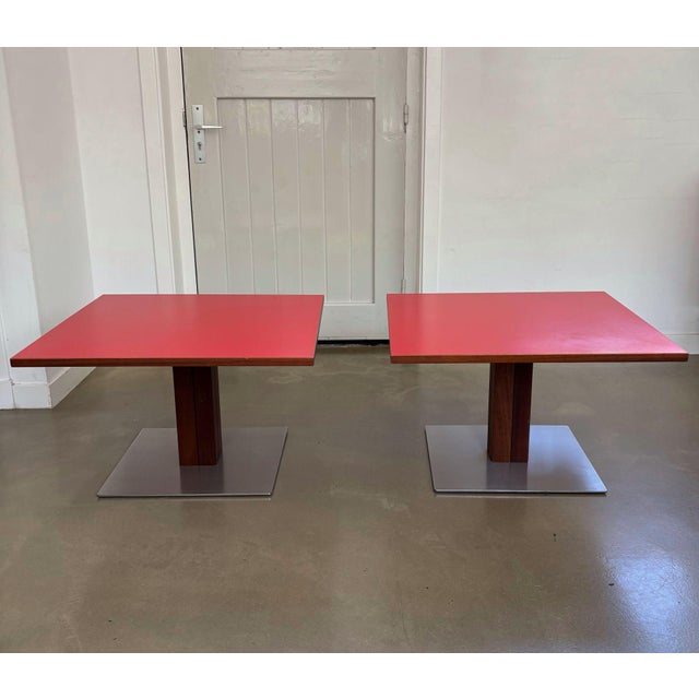 Modern Adjustable Side Tables by Bernard Vuarnesson, 1990s, Set of 2 For Sale - Image 3 of 17