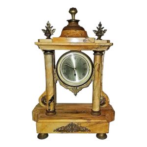 Late 19th Century French Empire Marble Mantle Clock