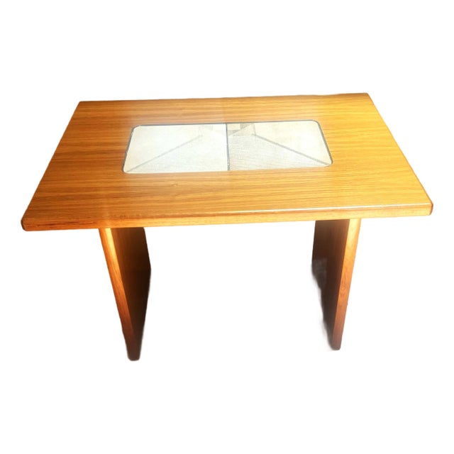 1970s Scandinavian Modern Teak Rectangular Side End Table Tile Insert by Gangso Mobler For Sale