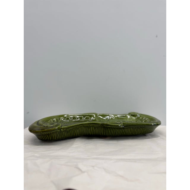Ceramic Vintage Marcia of California Sculptural Green Ashtray For Sale - Image 7 of 11