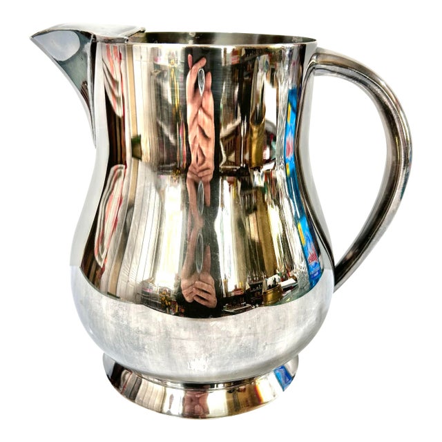 Vintage Silverplate Water Pitcher – Mid-Century Barware - W&s Blackinton For Sale
