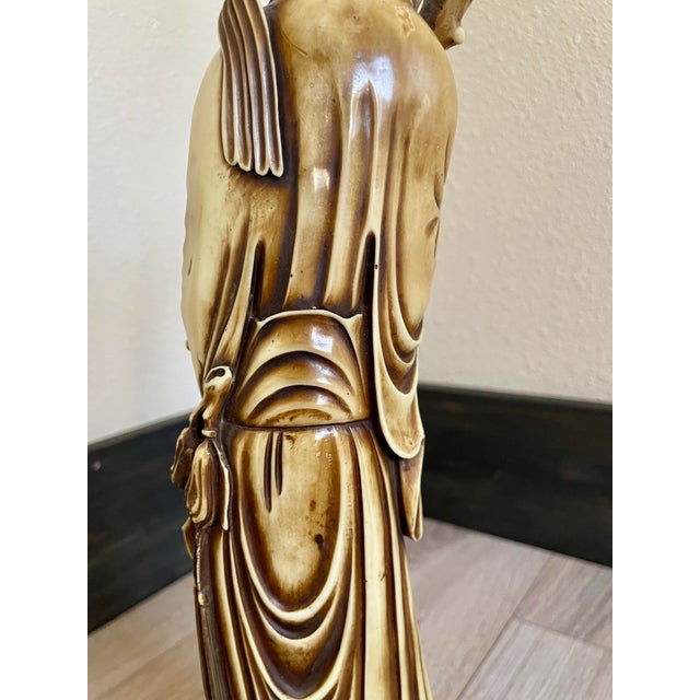 Vintage Carved Shou Lao God of Longevity Statue For Sale - Image 9 of 12