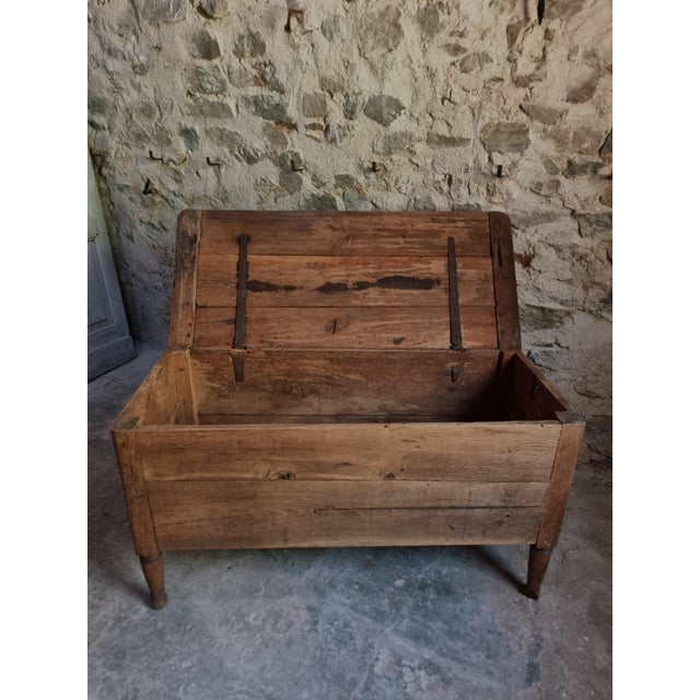 Brown Antique Early 19th Century French Oak Blanket Chest on Stand For Sale - Image 8 of 18