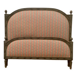 Louis XVI Style Bed in Patinated Beechwood, 1900s For Sale