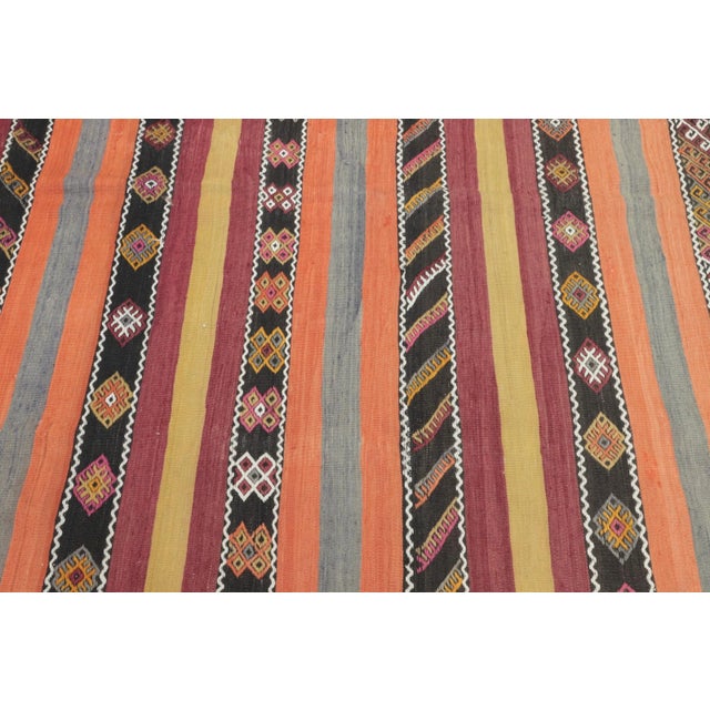 1960s Turkish Red Hand Knotted Kilim Square Rug For Sale - Image 11 of 13