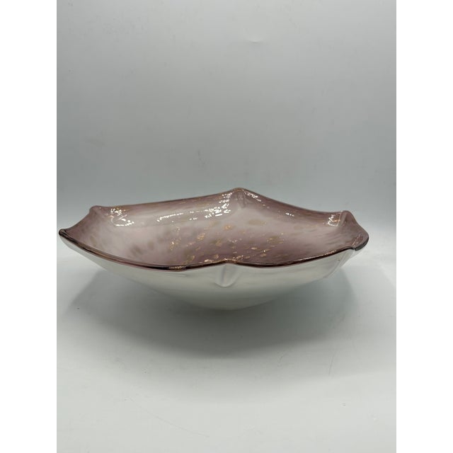 Mid-Century Murano Lavender and White Aventurine Glass Centerpiece Bowl For Sale - Image 9 of 15
