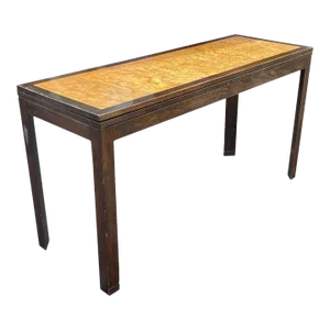 1970s Transforming Flip-Top Burl Table / Console by Edward Wormley for Dunbar