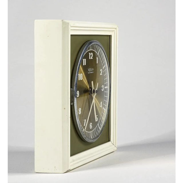 Vintage Green and Gold Watch Clock, 1970s For Sale - Image 6 of 9