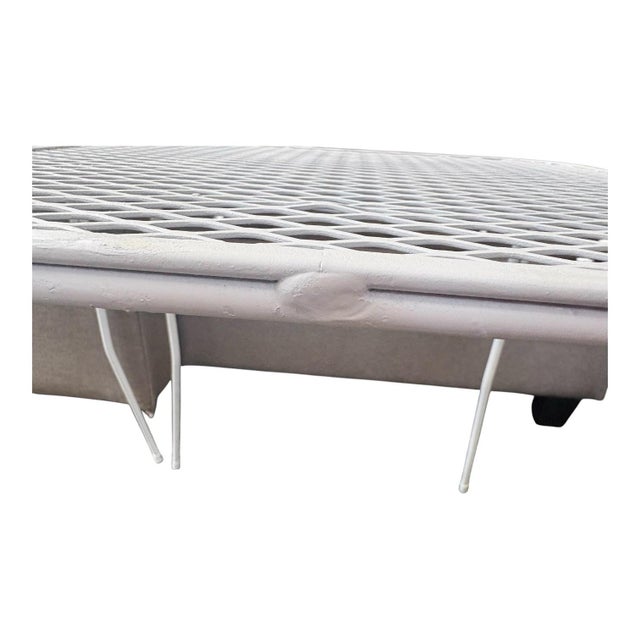 Vintage Mid-Century Modern Wrought Iron & Mesh Nesting Patio Side Tables - Set of 2 For Sale - Image 9 of 11