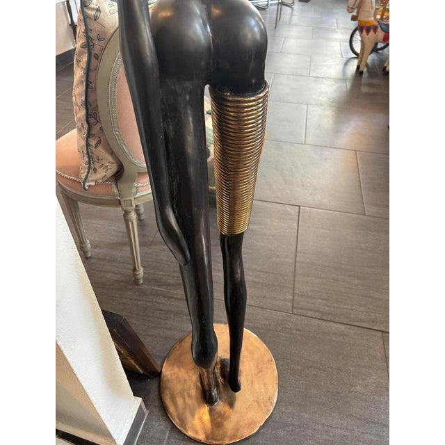 Large Brass Figures, 1950s, Set of 2 For Sale - Image 4 of 11