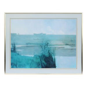 1980s John Henry Twachtman Arques-La-Bataille Landscape Fine Art Print, Framed