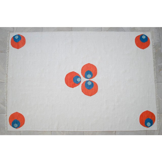 Turkish Silk Rug Kilim Hand Woven Chintemani Motif Oushak Area Rug - 4′3″ × 6′4″ For Sale - Image 17 of 18