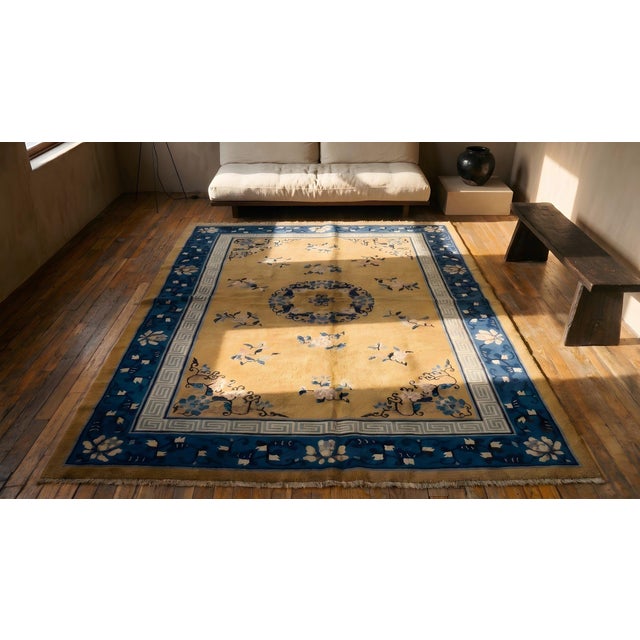Textile Early 20th Century Chinese Peking Carpet For Sale - Image 7 of 9