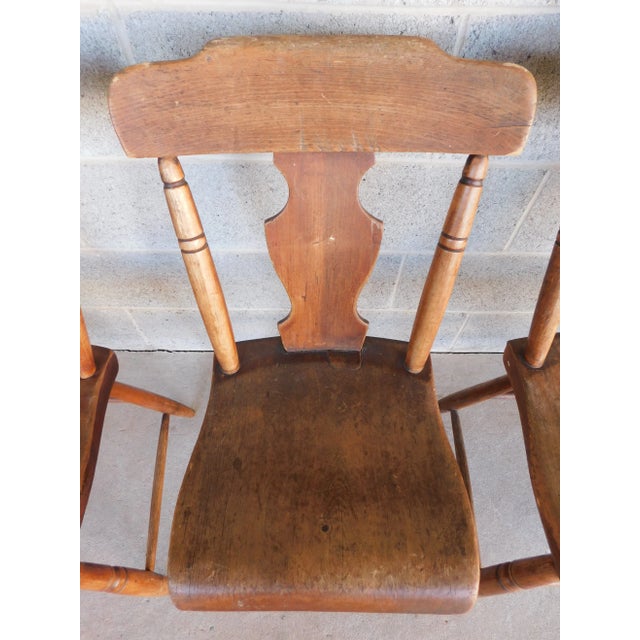 Antique Plank Bottom Chairs -Set of 6 For Sale In Philadelphia - Image 6 of 13