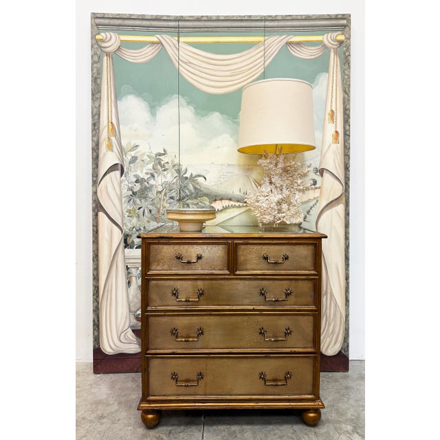 Vintage Theodore Alexander Eglomise Mirrored Chests, Pair Vintage Theodore Alexander Eglomise Mirrored Chests, Pair...