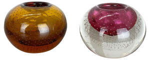 Bubble Structure Bowls or Ashtrays in Murano Glass, Italy, 1970s, Set of 2