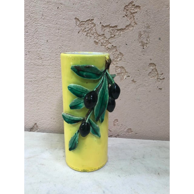 19th Century Majolica Vase With Olives Perret Gentil Menton For Sale - Image 10 of 10