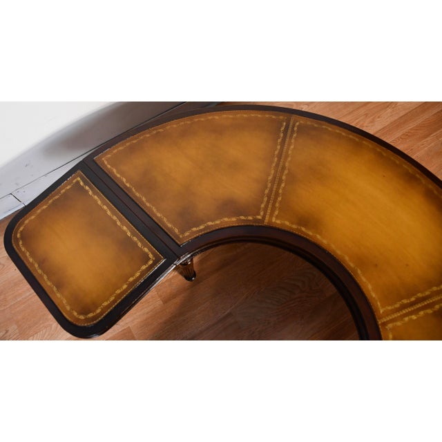 1930s 1930s Stickley English Regency Mahogany & Leather Top Drop-Leaf Coffee Table For Sale - Image 5 of 14