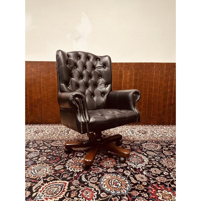 English Chesterfield Director Chair For Sale - Image 9 of 9