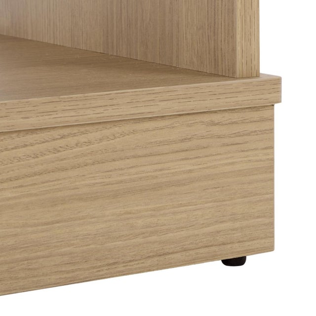 Wood Shafa Side Table in Natural / Brass For Sale - Image 7 of 10