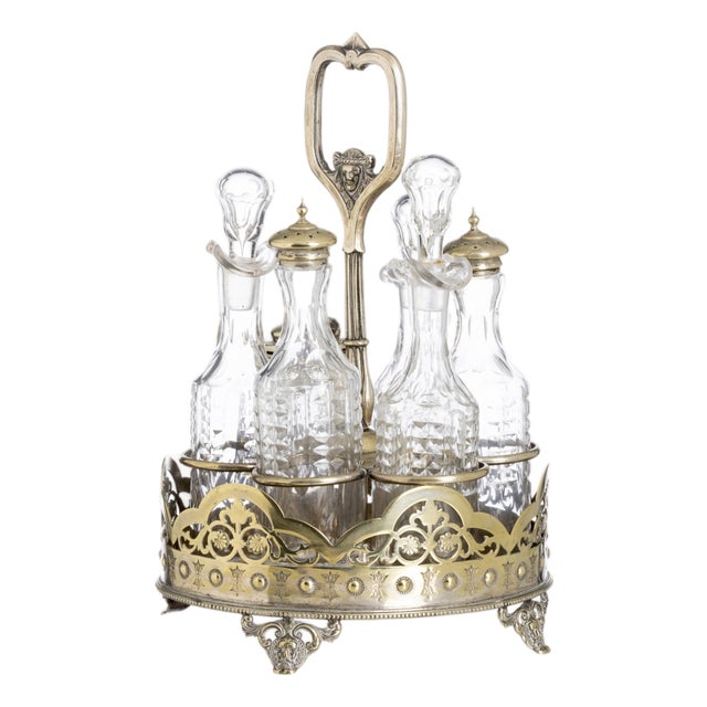 Small Victorian Cruet Set in Shell, 19th Century, Set of 7 For Sale