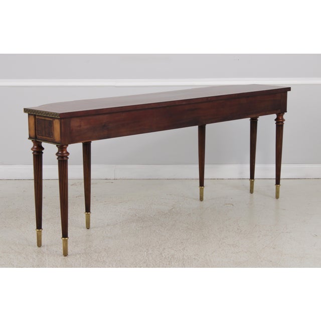 Theodore Alexander Georgian Style Mahogany Inlay Buffet Console Table For Sale - Image 15 of 15