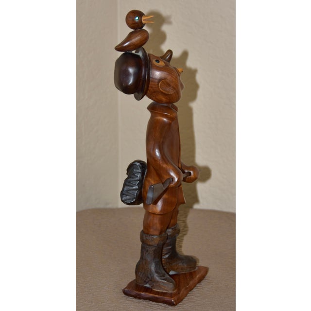 Figurative Dolfi Italian Hand Carved Wooden Duck Hunter Folk-Art Sculpture For Sale - Image 3 of 10