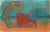 This 1960s pastel on paper abstract in teal, red, and orange is by Viennese/ Southern California artist Dave Fox...