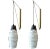 Mid-Century Czech Black & White Hand Painted Glass Wall Lights, Set of 2 For Sale