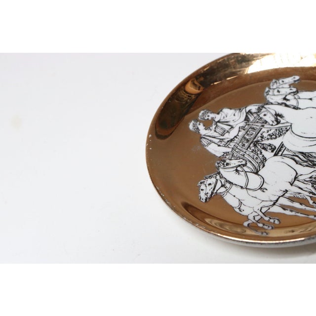 Set of Eight Vintage Gilded Roman Chariot Coasters by Piero Fornasetti With Box For Sale - Image 12 of 18