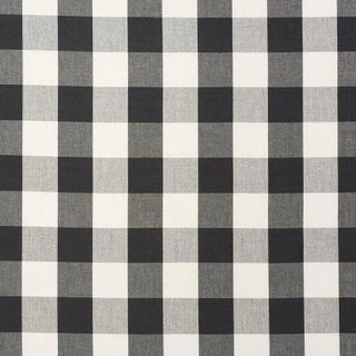 Sample - Schumacher Camden Cotton Check Fabric in Black For Sale