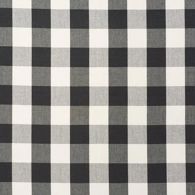 Sample - Schumacher Camden Cotton Check Fabric in Black For Sale