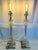 Stunning Regency Corinthian Column-Style Marble, Glass & Brass Pair of Table Lamps ~ This vintage pair of neoclassical...